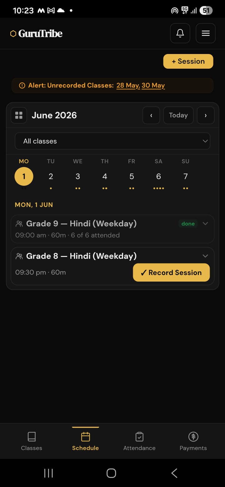 Schedule view